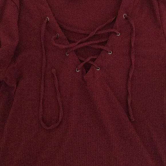 Rue 21 red tie up top - Picture 2 of 4